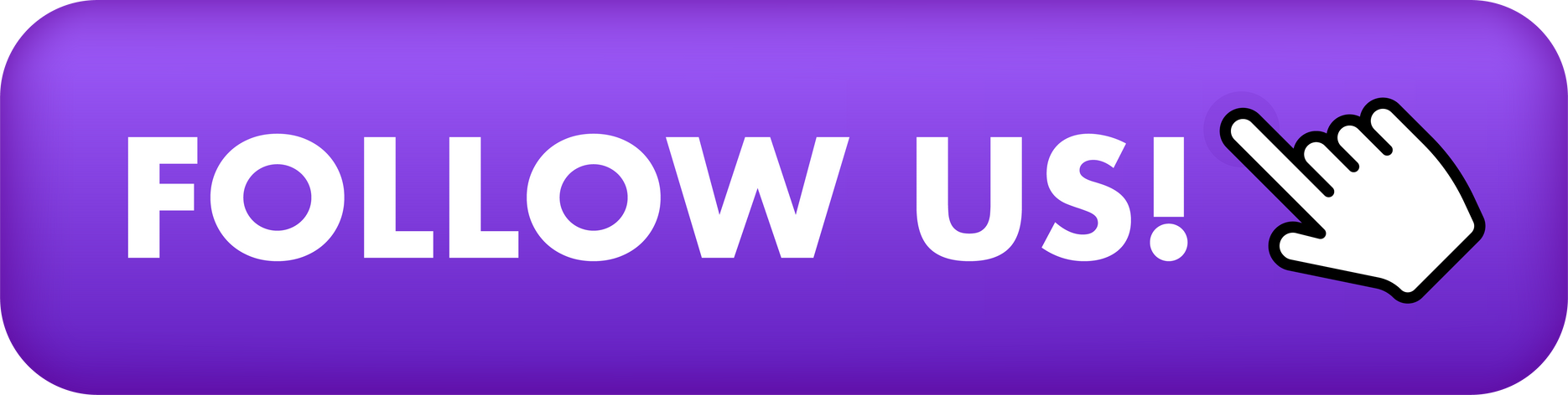 Set of Follow us button. Hand pointer clicking. Follow us web buttons